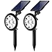 TRODEEM Solar Landscape Spotlights (Cold & Warm White Adjustable) Waterproof Solar Powered Wall Light 2-in-1 Wireless Outdoor Decor Security Lights for Yard Garden Driveway Porch Pool Patio - 2 Pack