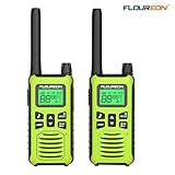 Walkie Talkies 2 Pack FLOUREON Walkie Talkies for Kids Long Range 2 pack Two Way Radio 22 Channel 3000M (MAX 5000M) USB Cable Charging Walkie Talkies for adult Outdoor Adventures Camping Hiking(Green)