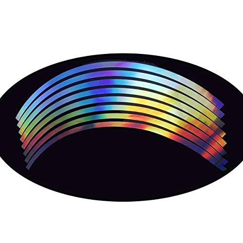Laser Reflective Copyrighted Safety Rim Tapes 18" Wheel Hub Racing Stripe Wheel Accent Rim Slip Wheel Moulding Trim Tape Stripes(Rim Size for Car Sports Bikes Motorcycle) for 4 Wheel enought