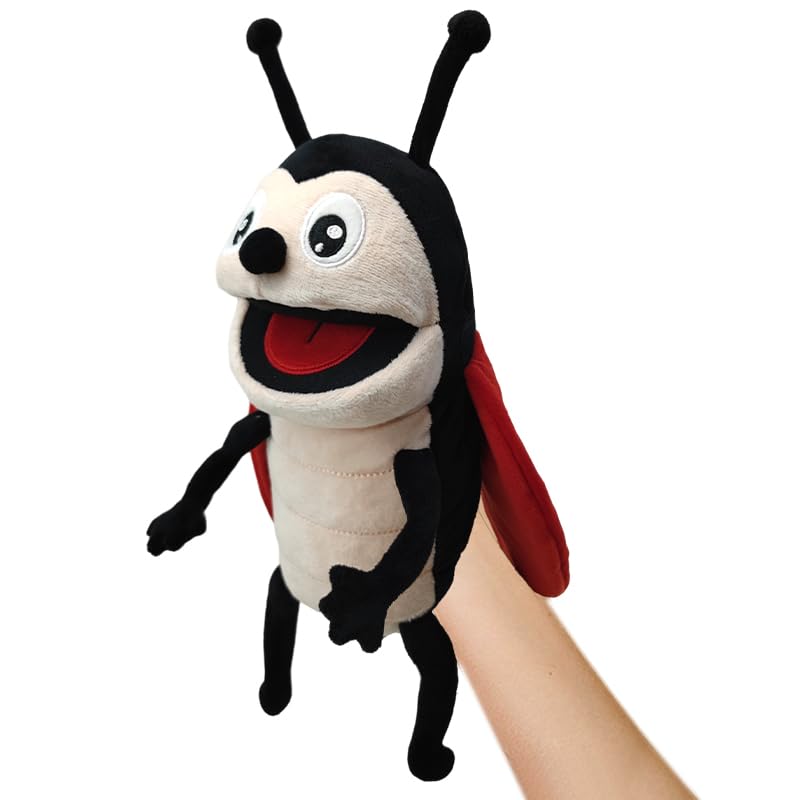 Hand Puppets Bee Insects Puppets for Kids, Interactive Toys for Boys Girls, Plush 13" Insect Stuffed Animal Story Toys Gifts for 3-6 Year Old (Ladybird)