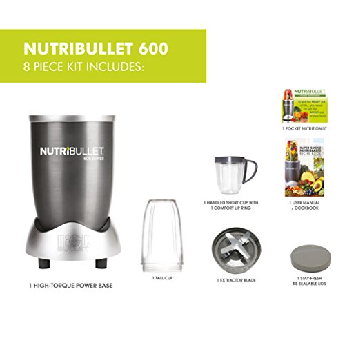 [- NutriBullet 600 Series Set, 0.68 Litre, 600 W, 8-Piece, Graphite  -]