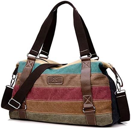 UKDNCK Handbags Women Big Shoulder Bag Ladies Canvas Striped School Tote Bag Women Messenger Bags