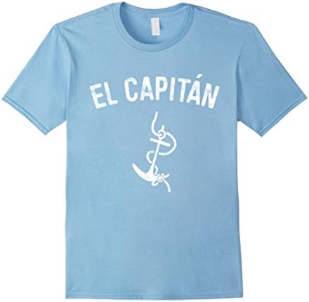 Mens El Capitan T-Shirt Anchor Funny Captain Skipper Gift Shirt Medium Baby Blue