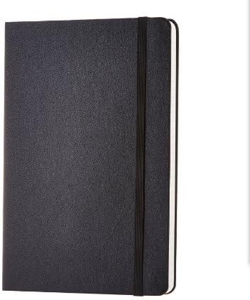 Anlegeous Classic Ruled Notebook – Premium Paper Faux Leather Writing Notebook, Personal Planning, Hard Cover, Large, Lined (5 x 8.25) A5 Size, Black