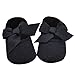 DZT1968® Baby Girl Soft Sole Bowknot Shoes Prewalker Sneakers (6~12 Months, Black)