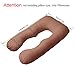 Littlegrass Maternity Pillow Cover - U Shaped - 100% Cotton - Replacement Cover - Total Body/Pregnancy/Maternity PillowCase with Double Zipper 55