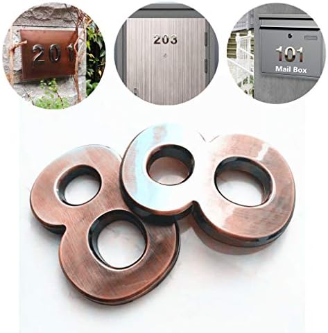 Self Stick House Numbers 8 Door Address Stickers for Mailbox Apartment Hotel Office Condo Room Bronze 4 inch (4" Double 8, Bronze)