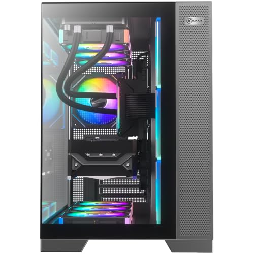 Gabinete Gamer Kalkan Asgard Evo Preto ATX Aquário Sem Fans Câmara Dupla Painel em Vidro Temperado Duplo USB 3.0 Painéis Perfurads Suporta Placas Mãe com Conectores Traseiros KLK00084