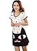 Icibgoods Womens Summer Cartoon Moon with Cat Print Dress Black