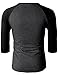 H2H Mens Casual Slim Fit Raglan 3/4 Sleeve Henley T-Shirts CHARCOALBLACK US S/Asia M (CMTTS0174)