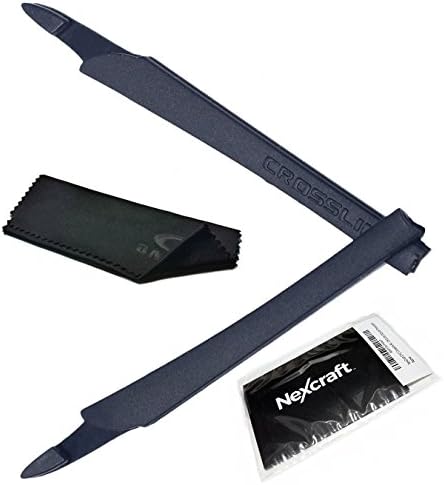 NexCraft Crosslink CYC BLACK Ear Sock Rubber & MicroFiber Cloth - ( Bundle – 2 items ) Oakley Replacements Kit Temple Arm Model Switch Pro Sweep Eyewear OX8027 OX8029 OX8030 OX8033 OX3128 OX3149