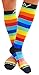 A-Swift Compression Socks for Women and Men - Rainbow Stripes, Large