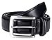 Sportoli Men's Genuine Leather Classic Stitched Casual Belt - Black Brown Tan