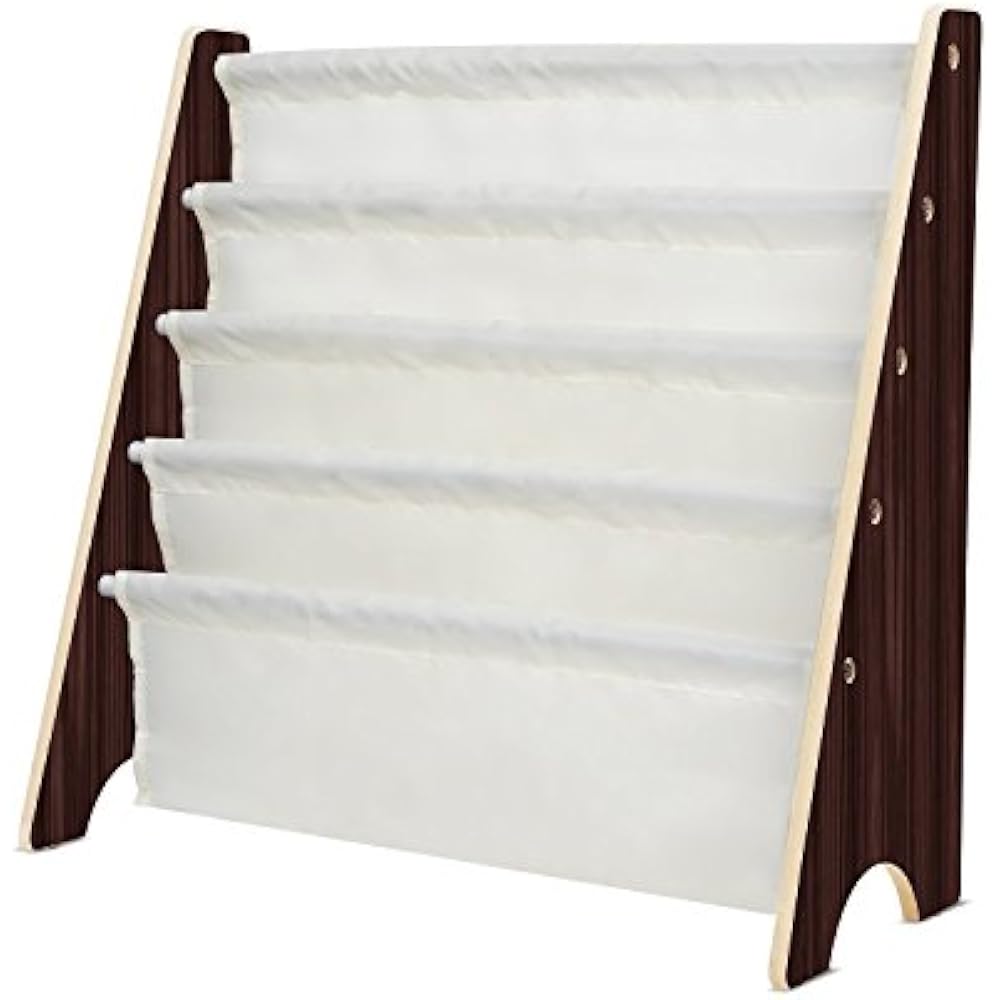 Kids Book Rack Storage Sling Bookshelf Toy Display Children, Espresso