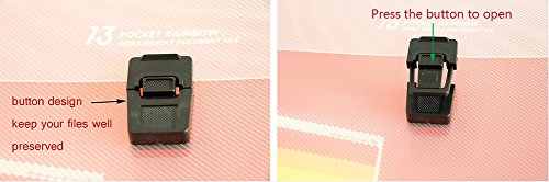 13 Pockets Portable Expanding File Folders with Handle Expandable File organizer A4 Accordion File Organizer - Thumbnail 3