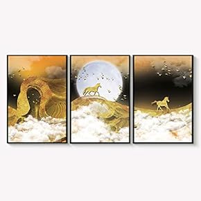 Framed Canvas Wall Art for Living Room, Bedroom Abstract Landscape Dream Place Canvas Prints for Home Decoration Ready to Hanging - 16"x24"x3 Panels