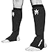 Meister MMA Elastic Cloth Shin & Instep Padded Guards (Pair) - Black - Small/Medium