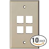 Mediabridge Keystone Wall Plate (4-Port) - 10 Pack - Ivory