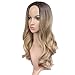 Lady Miranda Ombre Wig Brown To Blonde High Density Heat Resistant Synthetic Hair Weave Full Wigs For Women (Brown&Blonde)