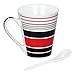 GOGOKING Mugs Simple Creative Striped Deramic Coffee Mugs Small Fresh Ceramic Coffee Mugs Coffee Cups Ceramic 11 Oz Water Mugs(red black-1)