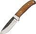 Elk Ridge - Outdoors Fixed Blade Knife - 8-in Overall, 440 Stainless Steel Blade with Hammered Finish, Wood Handle, Leather Sheath - Hunting, Camping, Survival - ER-268