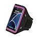 iPhone X/Galaxy S7 / S10 Edge Armband - LOVPHONE Easy Fitting Sport Running Exercise Gym Sportband with Key Holder & Card Slot,Water Resistant and Sweat-proof (Rosy)