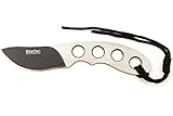 BlizeTec Fixed Blade Hunting Knife: Titanium Coated Black Blade, Stainless Steel Handle with Emergency Lanyard