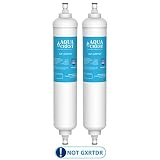 AQUACREST GXRTQR Inline Water Filter, Replacement for GE GXRTQR, GXRTQ System, Reduces Chlorine, Fluoride, Limescale and More, For Refrigerator, IceMaker, RVs (Pack of 2)