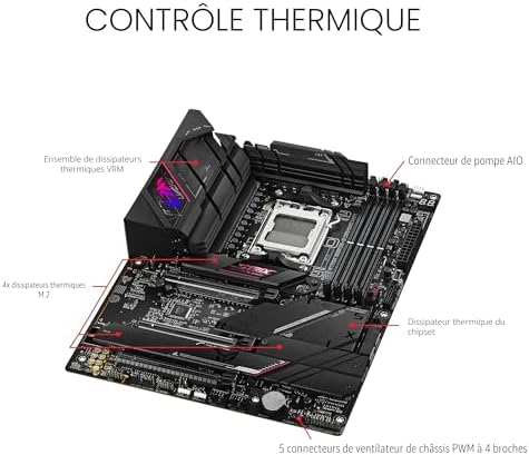 ROG STRIX B650E-E GAMING WIFI – Carte mère gaming AMD Ryzen AM5 ATX (16+2 phases d'alimentation, DDR5, 4 x M.2, PCIe 5.0, WiFi 6E, 2.5G LAN, USB 3.2 Gen 2x2 Type-C rear I/O port, Aura Sync RGB)