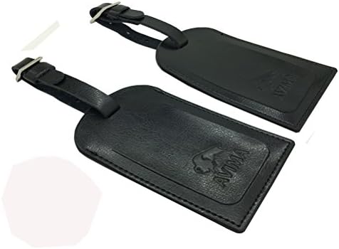 Leather Luggage Tag by AVIMA | Bag Tags Suitcase Tags Identifiers Travel Tags 2pc