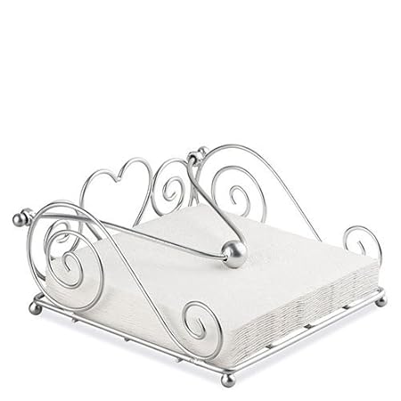 Rustico Grande Cuore Porta Tovaglioli Argento Per 33 X 33cm Tovaglioli Di Carta Piegato