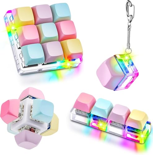 ORCHID M®4 Pcs Decompression Toys Keyboard Clicker Toy Keyboard Cube Toy Mechanical Key Toy Keyboard Button Stress Relief for Adult Gifts to Relief Pass Time