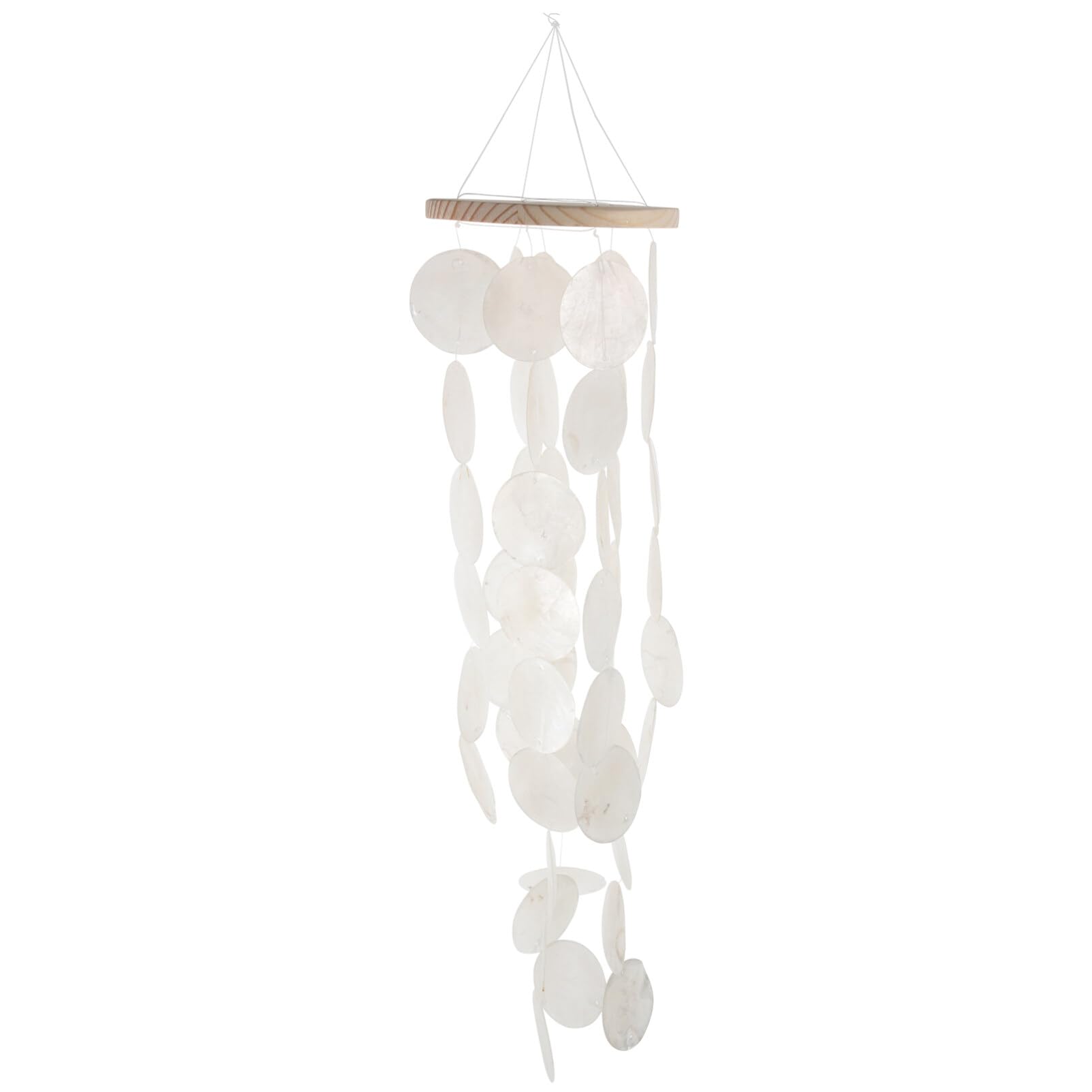 Abaodam Sea Memorial of Decor Memory Capiz Bell White Loss Chime One Patio Home Indoor Wind Shell Living Chimes Shells Sympathy Bedroom Loved Room A Balcony Garden Hanging for