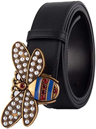 Womtop Women Belts Fashion Design Leather Pearl Buckle Belt Casual Business Waist Belts