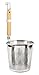 COLIBROX Stainless Steel Food Strainer Colander with Wooden Hook Handle – As Noodle Pasta Strainer Steaming Basket - Best for Rinsing Pasta, Noodles,Fruits,ParBoiling-Fits Most Pots,Easy to Clean