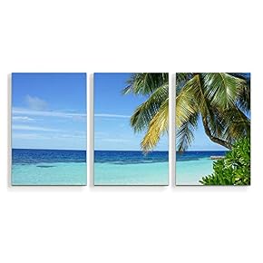 Beach Palm Trees Paradise Painting Artwork for Home...