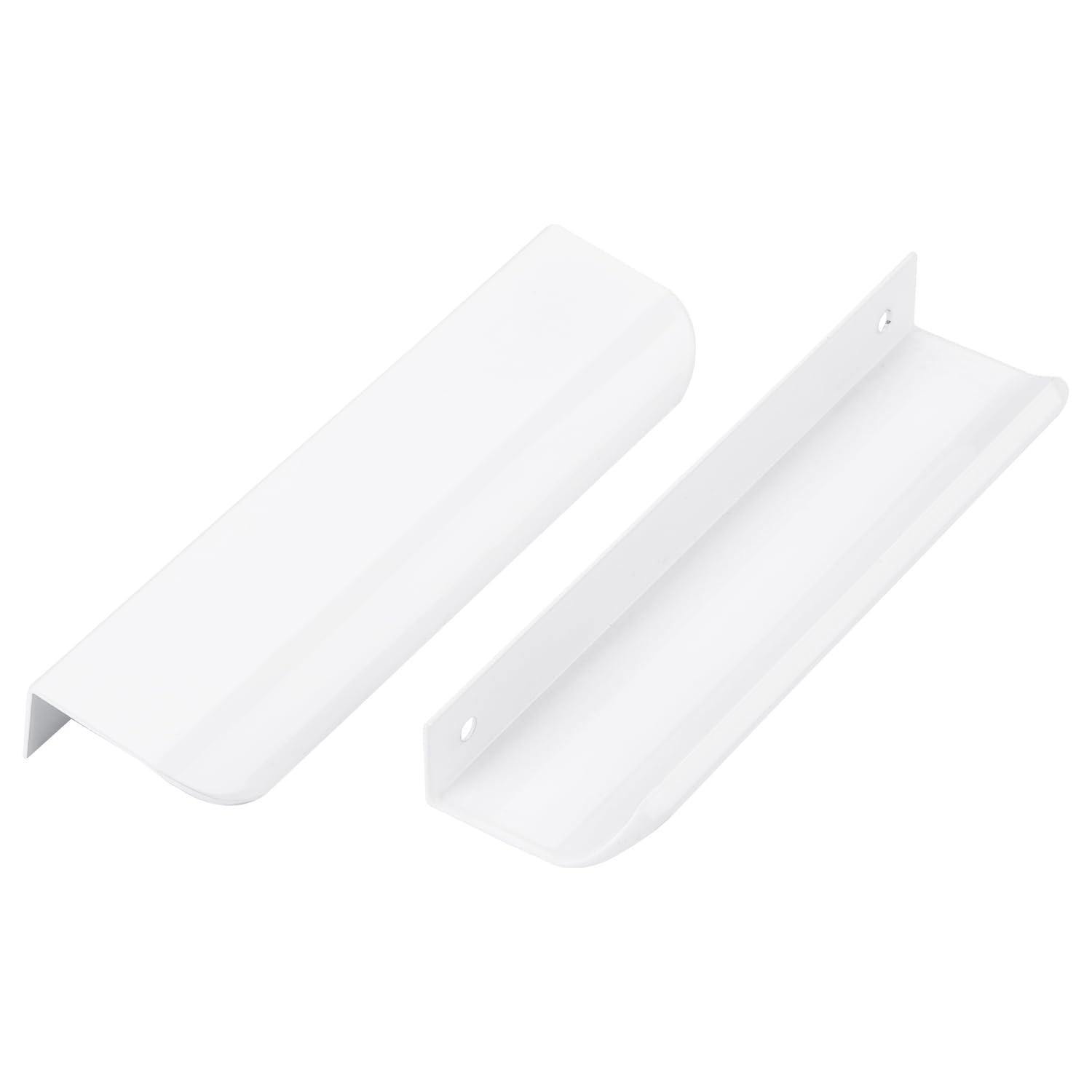Ndjiloik Pack of 10 Hidden Door Handles Cupboard Handles Furniture Handles Cabinet Pulls Cabinet Handle Aluminium Alloy for Wardrobe Door Drawers White Total Length 150 mm
