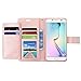 For Samsung Galaxy S7 Edge Case,L-FADNUT Luxury Flip PU Leather Case,[Dual Card Slots][Metal Megnetic Closure] Stand Wallet Card Holder Case Cover For Samsung Galaxy S7 Edge - Rose Gold