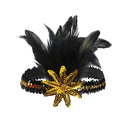 Xuhan 1920s Flapper Costume Accessories Set for Women Headband Necklace Gloves Cigarette Holder (Set-81)