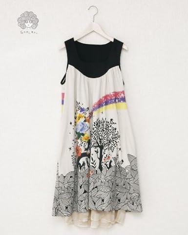 Amazon Co Jp Scolar スカラー メルヘンプリントリバーシブルワンピース 06 グレー 服 ファッション小物