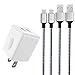 Charger, Taymanso Dual Port Travel Wall Power Adapter 2.1A 12W with Nylon Braided Micro USB Cable[2-Pack] 6feet USB Data Charge Sync Cable for Samsung, Huawei and More Android Devices