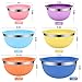 WEIYUDANG Mixing Bowls, 6 piece Salad Bowl Stainless Steel Basin Metal Bowls Set With Colorful Lids - Set Includes 2, 2.5, 3, 4, 5.5, 7Quart, Measuring Cup as a Gift
