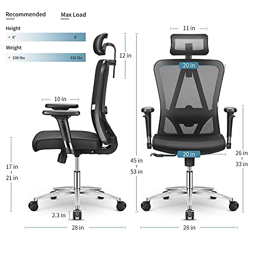Ergonomic Office Chair, mfavour Office Chair with BiDirectional