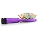 LEORX Detangling Hair Brush Rainbow Volume Brush Magic Hair Curl Straight Comb Brush with Mirror (Purple)
