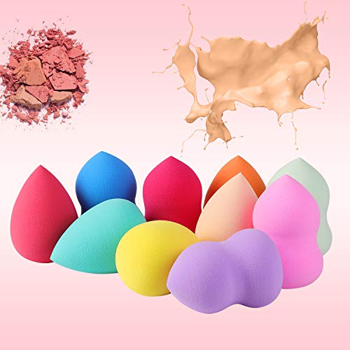 10pack Makeup Sponge - Beauty Foundation Blending Sponge, You Can Use Damp or Dry for a Smooth Finished Look, Multi-colored Makeup Sponges