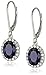 Amazon Essentials Sterling Silver Created Blue Sapphire and Created White Sapphire Lever Back Dangle Earrings, (previously Amazon Collection)