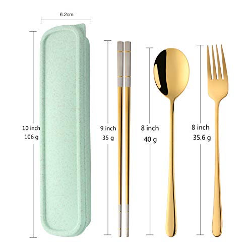Do Buy 3 PCS Stainless Steel Travel Camping Flatware Set Fork Spoon Chopsticks with Portable Case