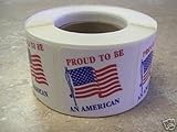 500 1.5x1.5 Proud to be an American Flag Labels Stickers