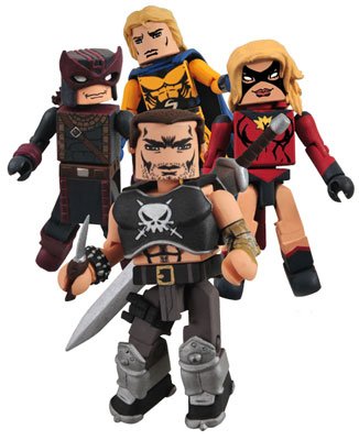Marvel Minimates Diamond Select Toys 2009 SDCC San Diego Comic-Con Exclusive 4-Pack Dark Avengers Set #2 (Ares, Sentry, Ms. Marvel and Hawkeye)