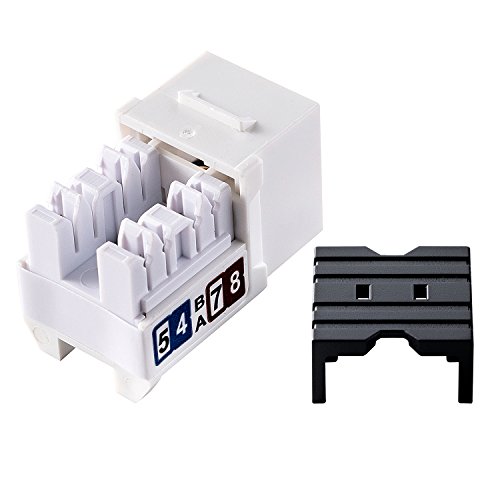 LINKOMM (10 Pack) RJ45 Cat6 Slim Profile Keystone Jack, White